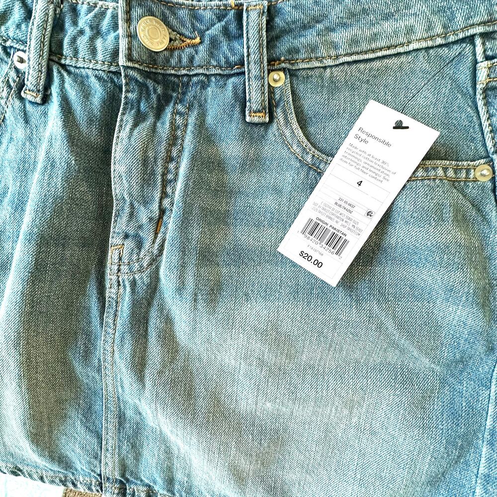 NWT 4 S Skirt Wild Fable Medium wash denim jean mini classic - Picture 2 of 4